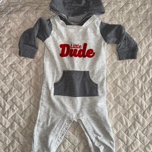 Carter's Gray and Red 'Little Dude' Bodysuit